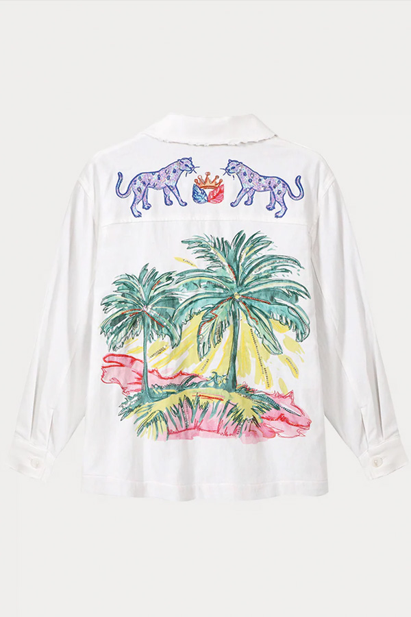 Me369 Briann Embroidered Denim White