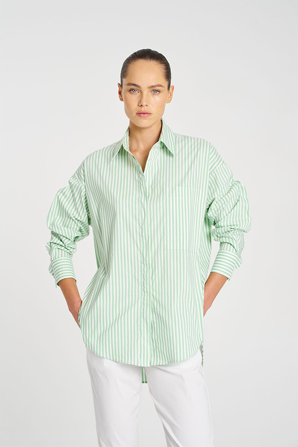 Mela Purdie Relaxed Pocket Shirt PalmWhite