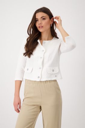 Monari Jacket Basic Knit Flame Cream