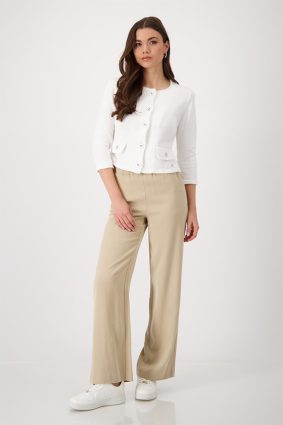 Monari Jacket Basic Knit Flame Cream