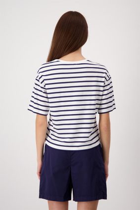 Monari Round Neck T-Shirt Stripes Navy Blue