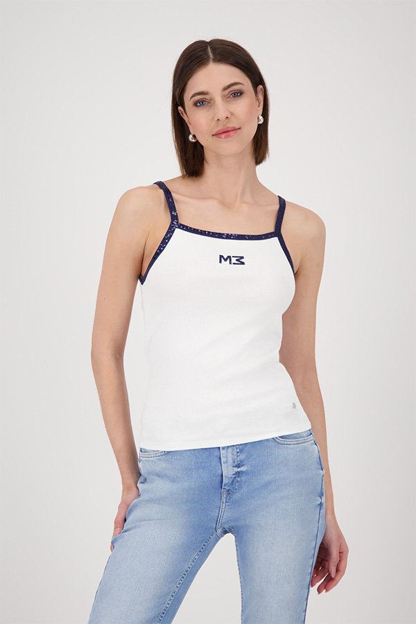 Monari Round Neck Top Jewelry Cream