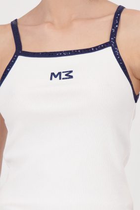 Monari Round Neck Top Jewelry Cream