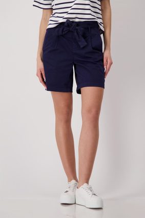Monari Shorts Pants Tie Belt Navy Blue