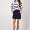 Monari Shorts Pants Tie Belt Navy Blue