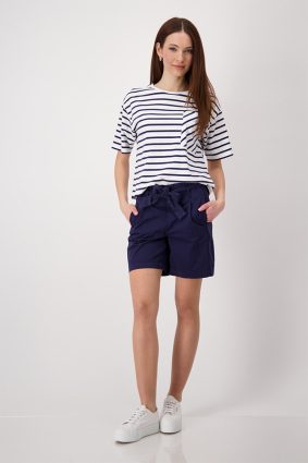 Monari Shorts Pants Tie Belt Navy Blue