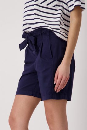 Monari Shorts Pants Tie Belt Navy Blue