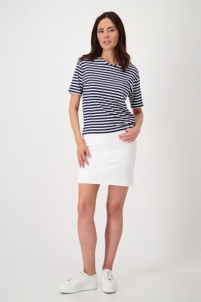 Monari T-Shirt Pima Stripes Navy Blue