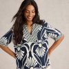 White Stuff Ash Linen Blend Top Navy PR