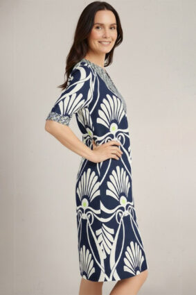 White Stuff Ash Linen Blend Top Navy