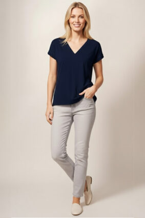 White Stuff Nelly Notch Neck Tee Dark Navy
