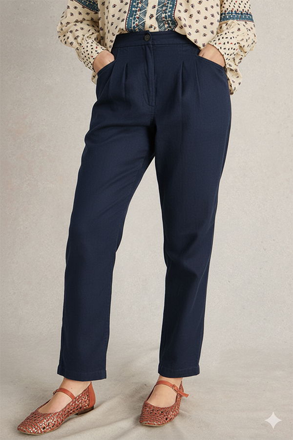 White Stuff Rowena Linen Trouser Dark Navy