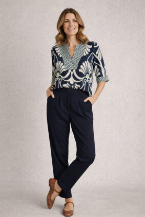 White Stuff Rowena Linen Trouser Dark Navy