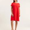 Alessandra Louie Mini Dress In Linen Red