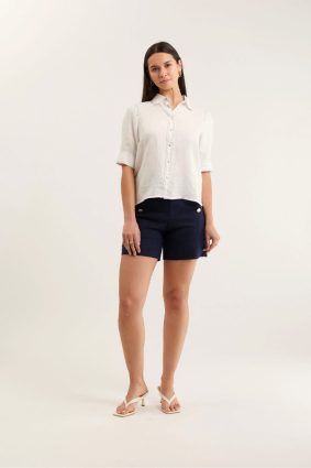 Alessandra Ruby Linen Shirt White