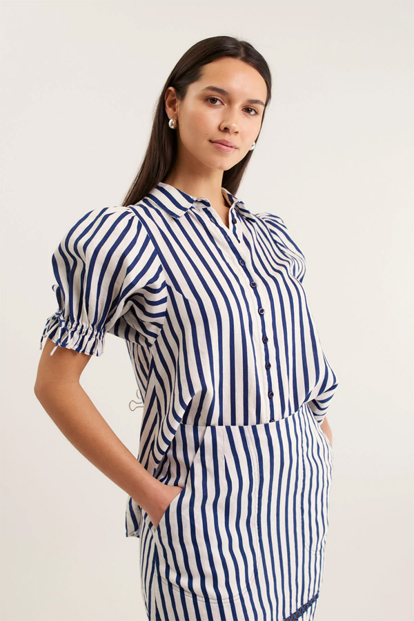 Alessandra Tessa Bretton Shirt NavyWhite