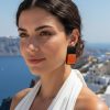Christina Brampti Square Bead Earrings Orange