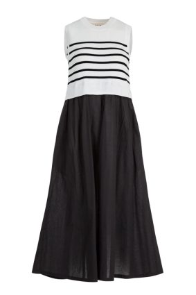Cooper Hook Line Sinker Dress Black_White
