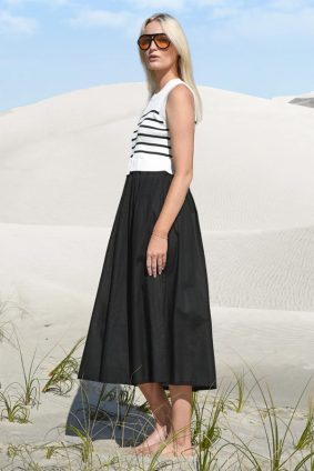 Cooper Hook Line Sinker Dress Black_White