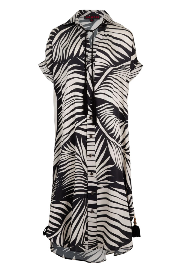 Cooper On The Button Dress Black Palms