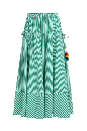Cooper Round Trip Skirt Green Stripe