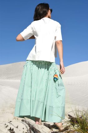 Cooper Round Trip Skirt Green Stripe