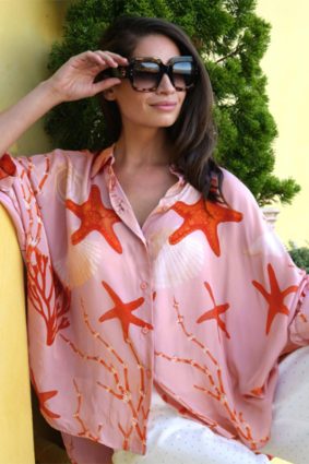 Curate Behind Her Back Shirt Pink Shells