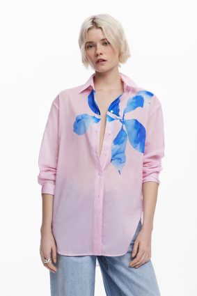 Desigual Shirt Rosa Palo Print
