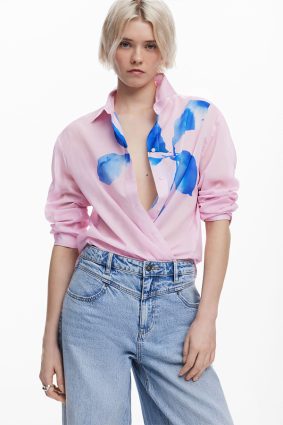 Desigual Shirt Rosa Palo Print