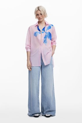 Desigual Shirt Rosa Palo Print