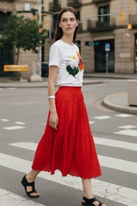 Desigual Skirt Rojo