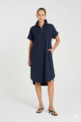 Mela Purdie Half Zip Dress French Navy
