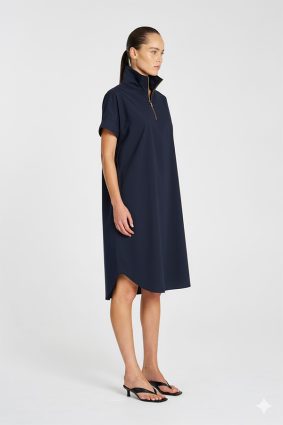 Mela Purdie Half Zip Dress French Navy