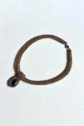 Hara Karamichali IVI Tube Small Stone Necklace SilverLapis