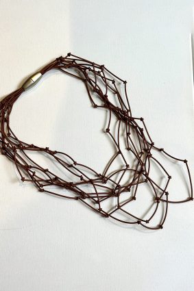 Materia Designs Web Knot PVC Thin Necklace Copper