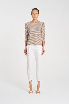 Mela Purdie Relaxed Boat Neck SaddleWhite