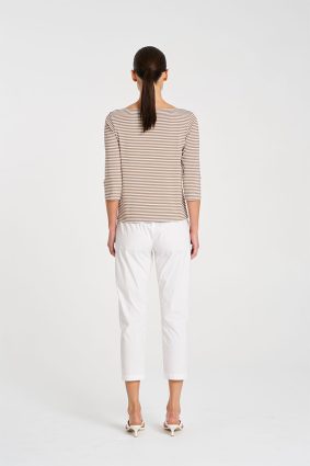 Mela Purdie Relaxed Boat Neck SaddleWhite