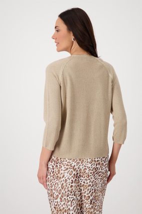 Monari Jacket Rice Grain Lurex Camel