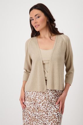 Monari Jacket Rice Grain Lurex Camel