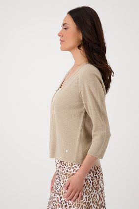 Monari Jacket Rice Grain Lurex Camel