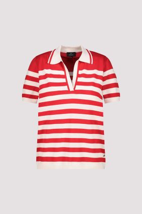 Monari Polo T-Shrirt Pullover Red Stripe