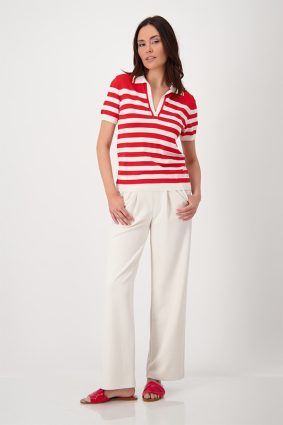 Monari Polo T-Shrirt Pullover Red Stripe