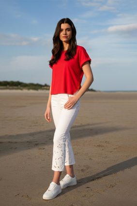 Monari R N T-Shirt Basic Pima Plain Red