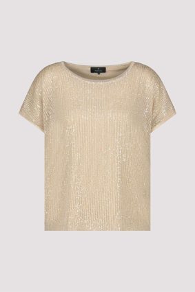 Monari R N T-Shirt Sequins Allover Camel