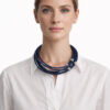 Rosalba Galati Pon Pon PVC Multistrand Necklace BlueGreypompom