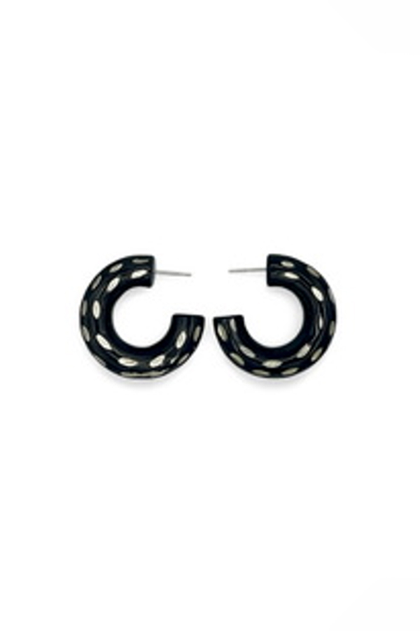 Soyang Horn Dot Hoop Earrings Dots