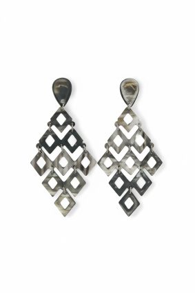 Soyang Horn Lace Diamond Earrings Marble