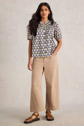 White Stuff Ariel Mix Print Top Navy PR