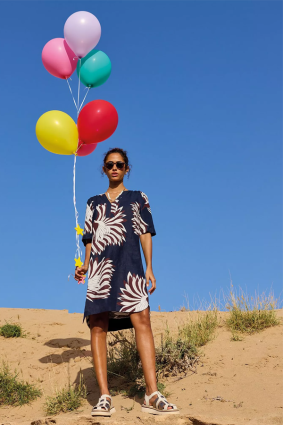 White Stuff June Linen Dress Navy PR