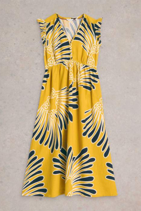 White Stuff Lorna Linen Blend Maxi Dress Yellow PR